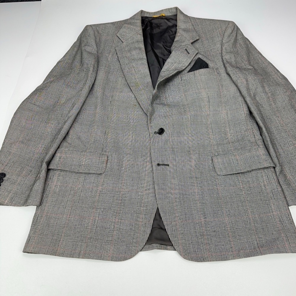 Sterling & Hunt Premier Edition Mens Grey Glen Plaid Worsted Wool Suit - Picture 3 of 16